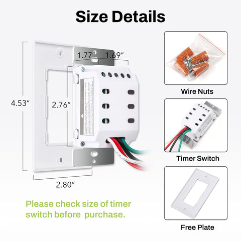BN-LINK countdown timer wall switch packaging image shows wall plate included.
