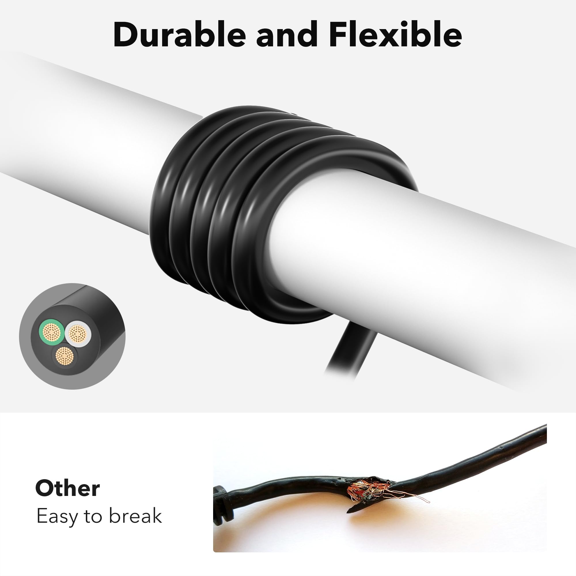 BN-LINK extension cord ideal for lawn tools and garden lighting setups