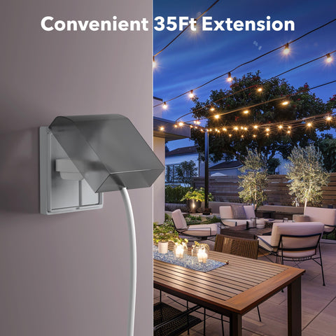 BN-LINK grounded, fireproof and waterproof cord for safe outdoor power.