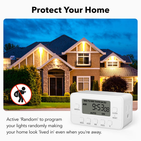 BN-LINK indoor timer setup for lights and fans in living spaces