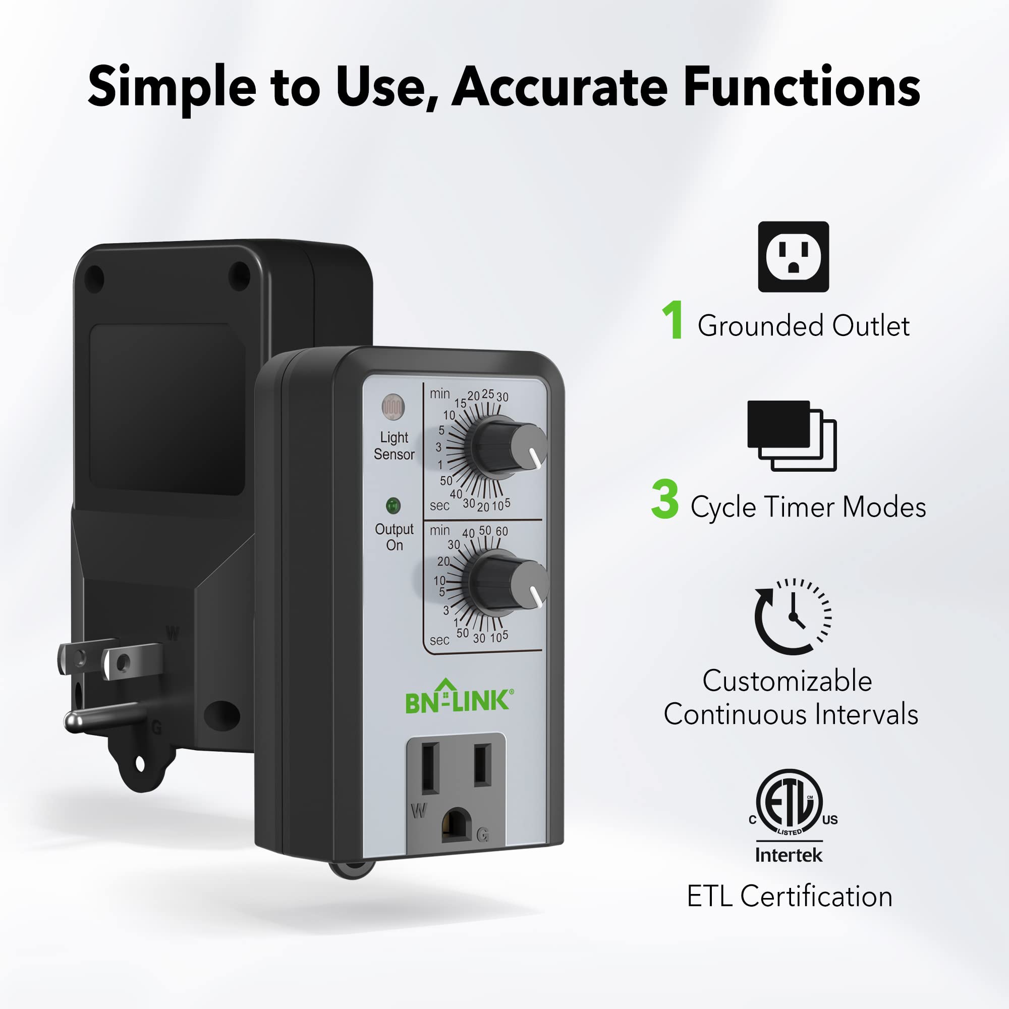 BN-LINK interval timer back panel with dial for easy setup
