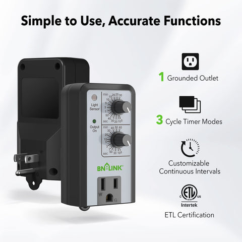 BN-LINK interval timer back panel with dial for easy setup