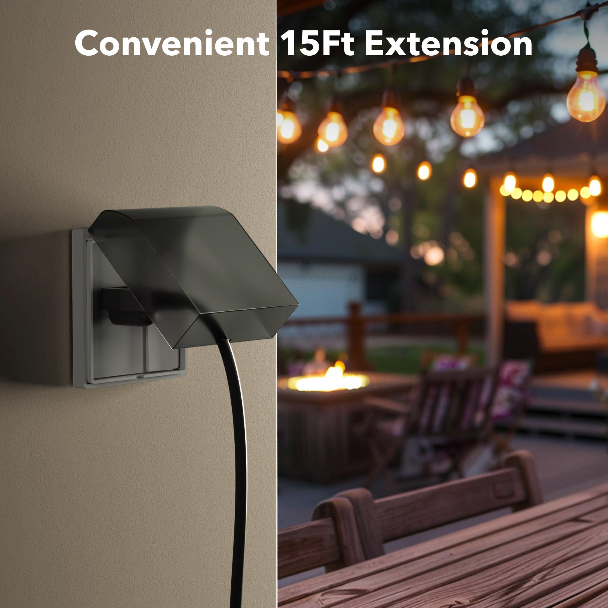 BN-LINK 15-foot extension length provides flexible reach for lawns and porches.