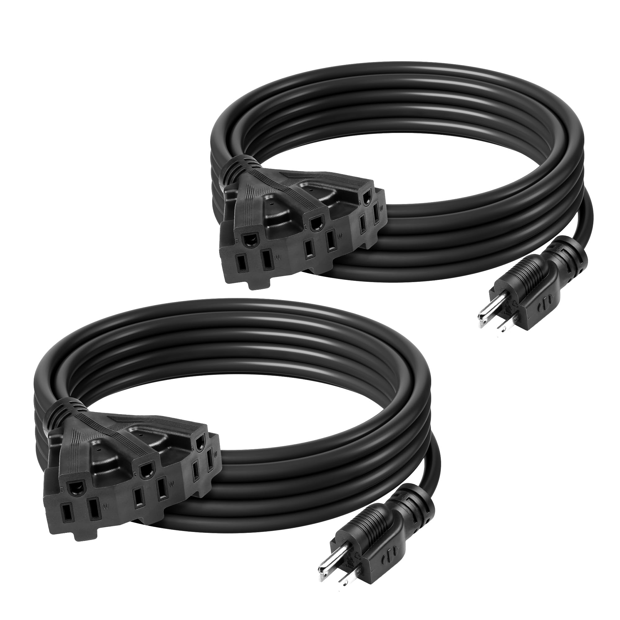 BN-LINK outdoor extension cord set with three outlets and 15 ft reach, ideal for yard power needs.