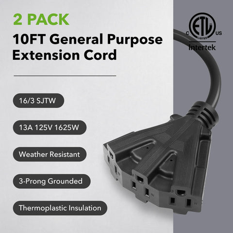 BN-LINK 3-outlet cord close-up shows copper core for safe, reliable outdoor use.