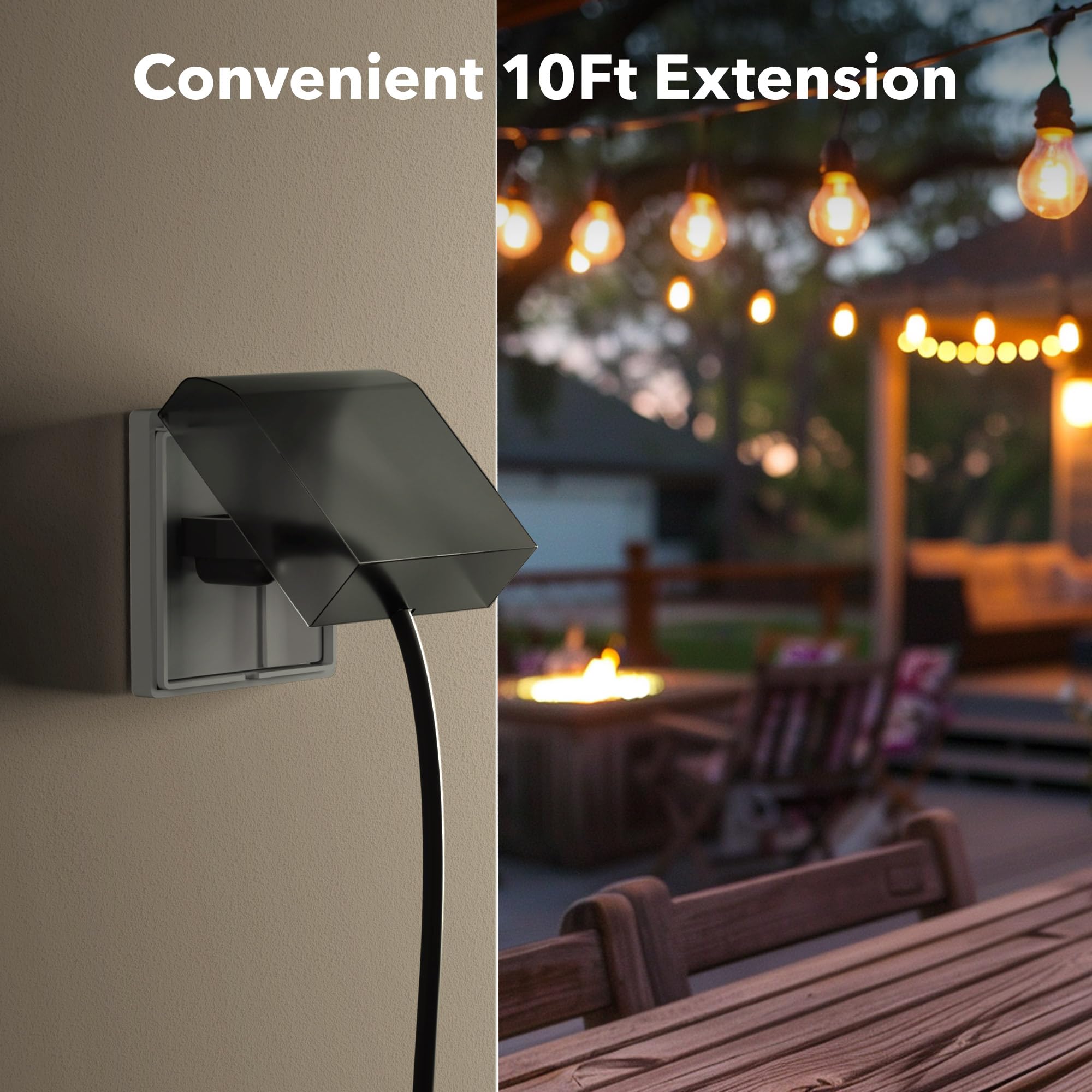 Flexible 10 ft cord reduces tangling while reaching far corners of the yard.