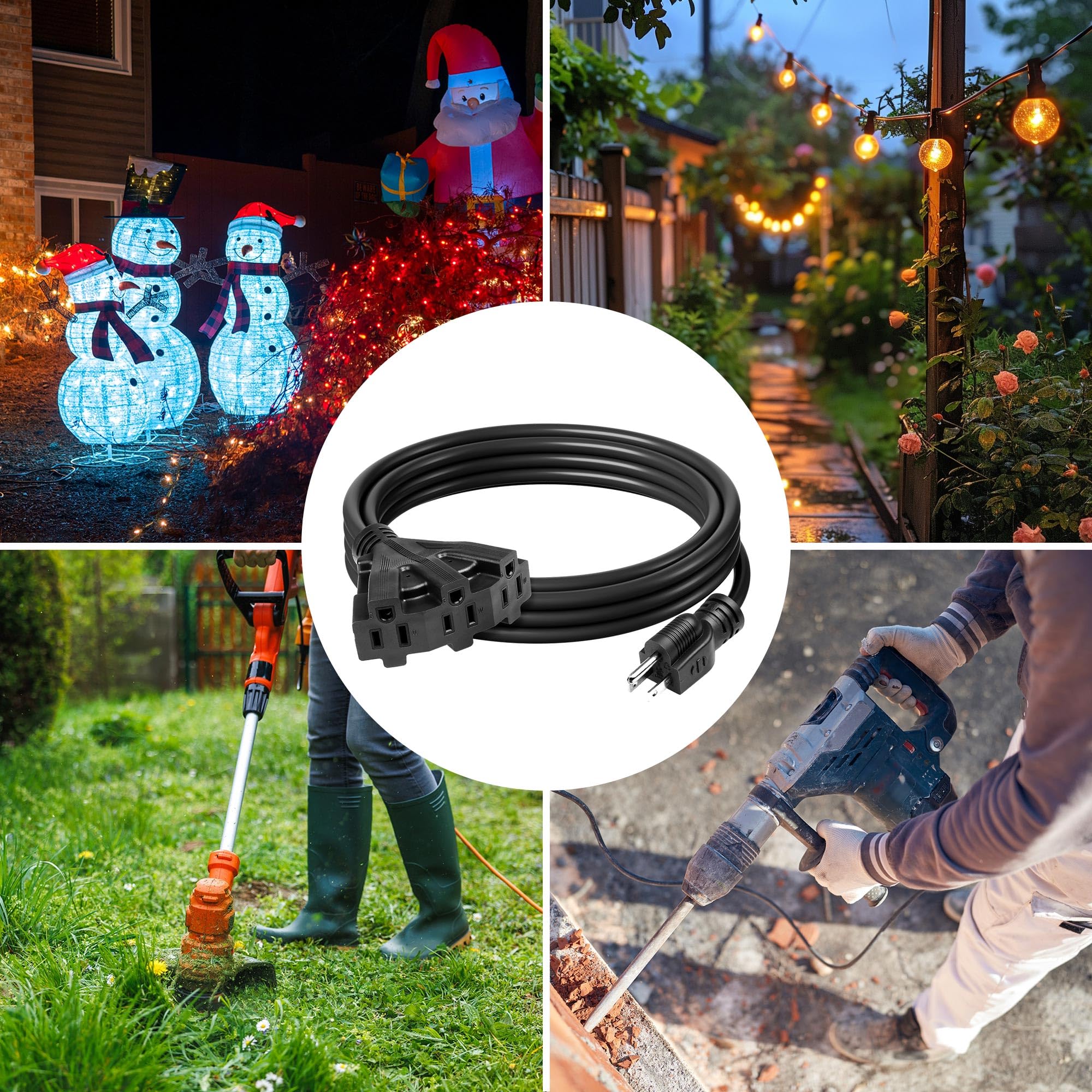 BN-LINK cord ready for holiday decorating setups and garden maintenance routines.