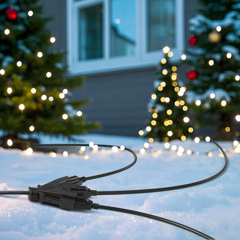 Three outlets enable simultaneous operation of décor, lights, and outdoor equipment.