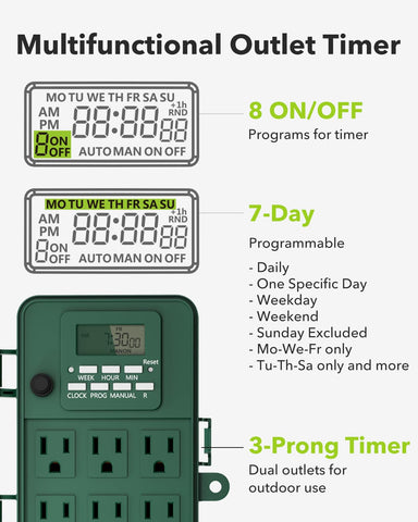 BN-LINK Outdoor Power Stake six outlets enables synchronized control of devices