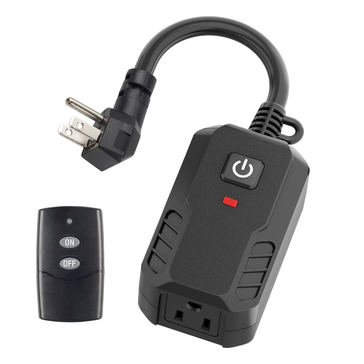 BN-LINK outdoor remote control outlet black for easy outdoor lighting control