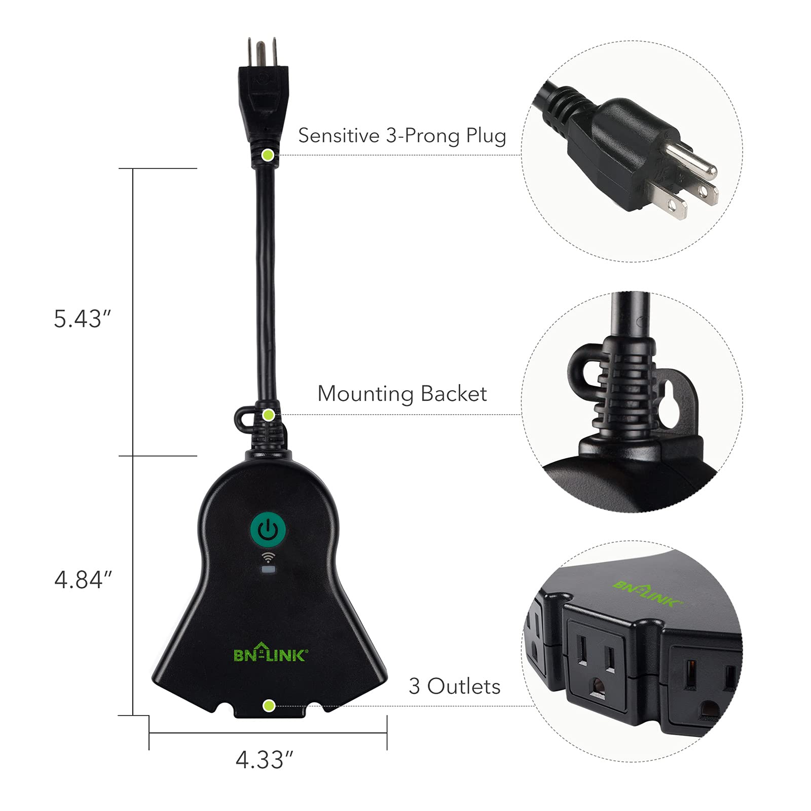 BN-LINK Outdoor Smart Plug controls up to three devices at once