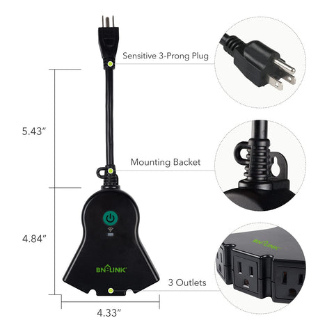 BN-LINK Outdoor Smart Plug controls up to three devices at once