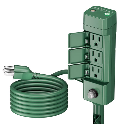 BN-LINK outdoor stake timer front view showing six outlets for versatile yard lighting.