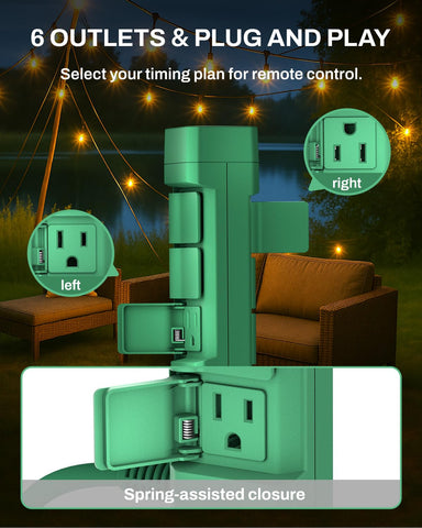 BN-LINK weatherproof outlets protect against rain for outdoor lighting setups.