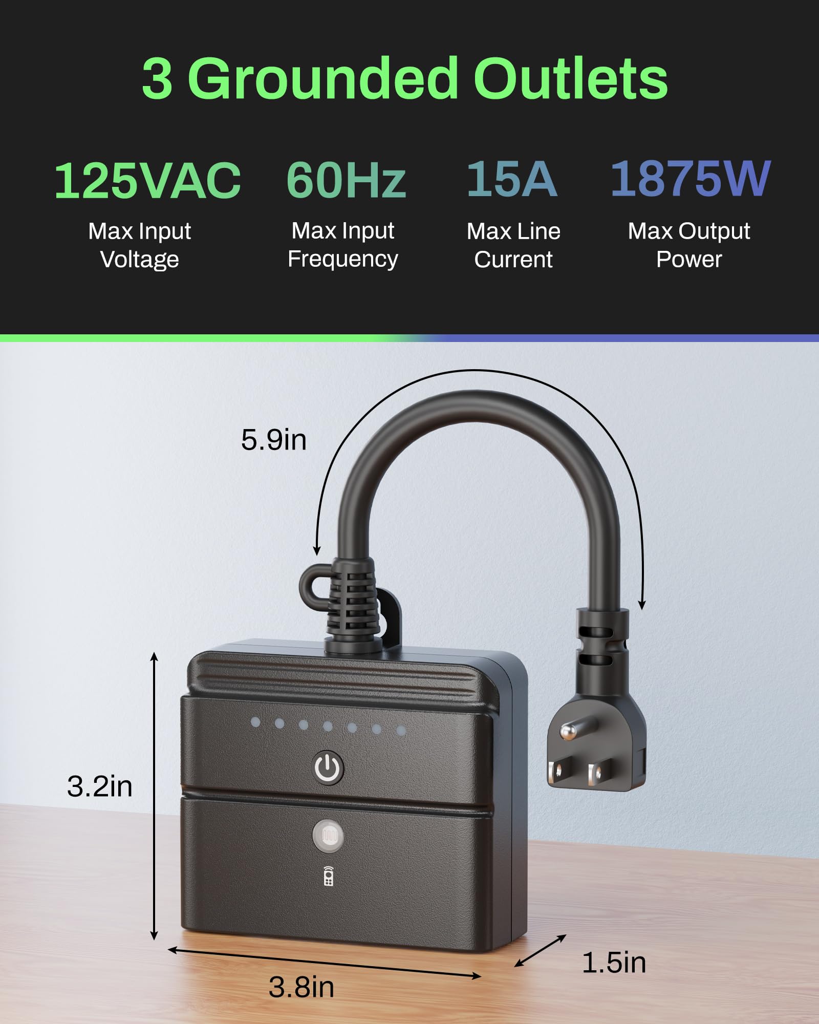 BN-LINK compact cord design allows flexible placement around décor.