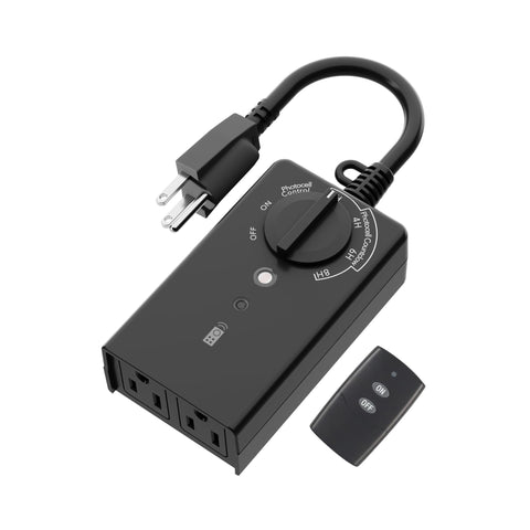 BN-LINK outdoor timer with dusk-dawn sensor automatically activates exterior lighting to save energy.