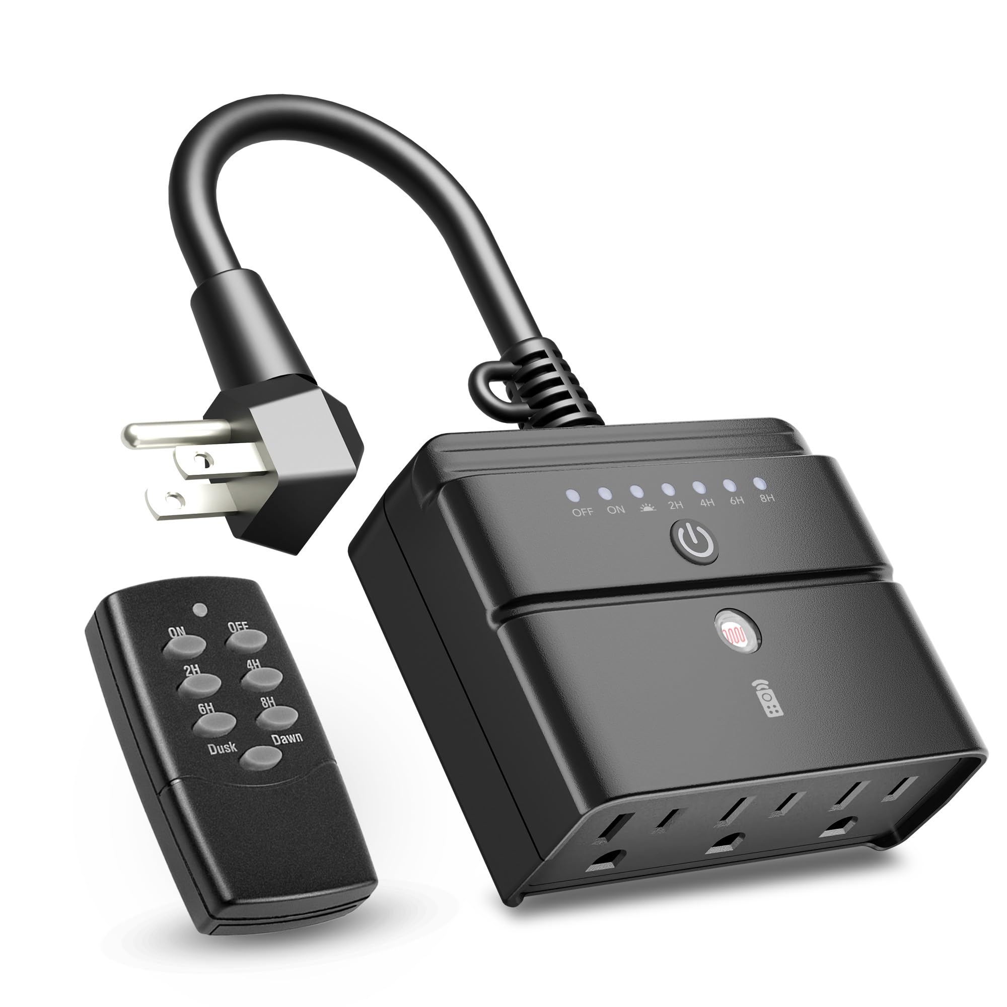 BN-LINK outdoor timer with dusk-to-dawn sensor and three outlets