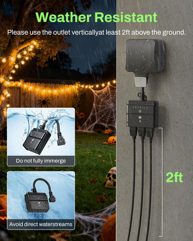 BN-LINK plug-in timer enables quick outdoor setup for lighting.