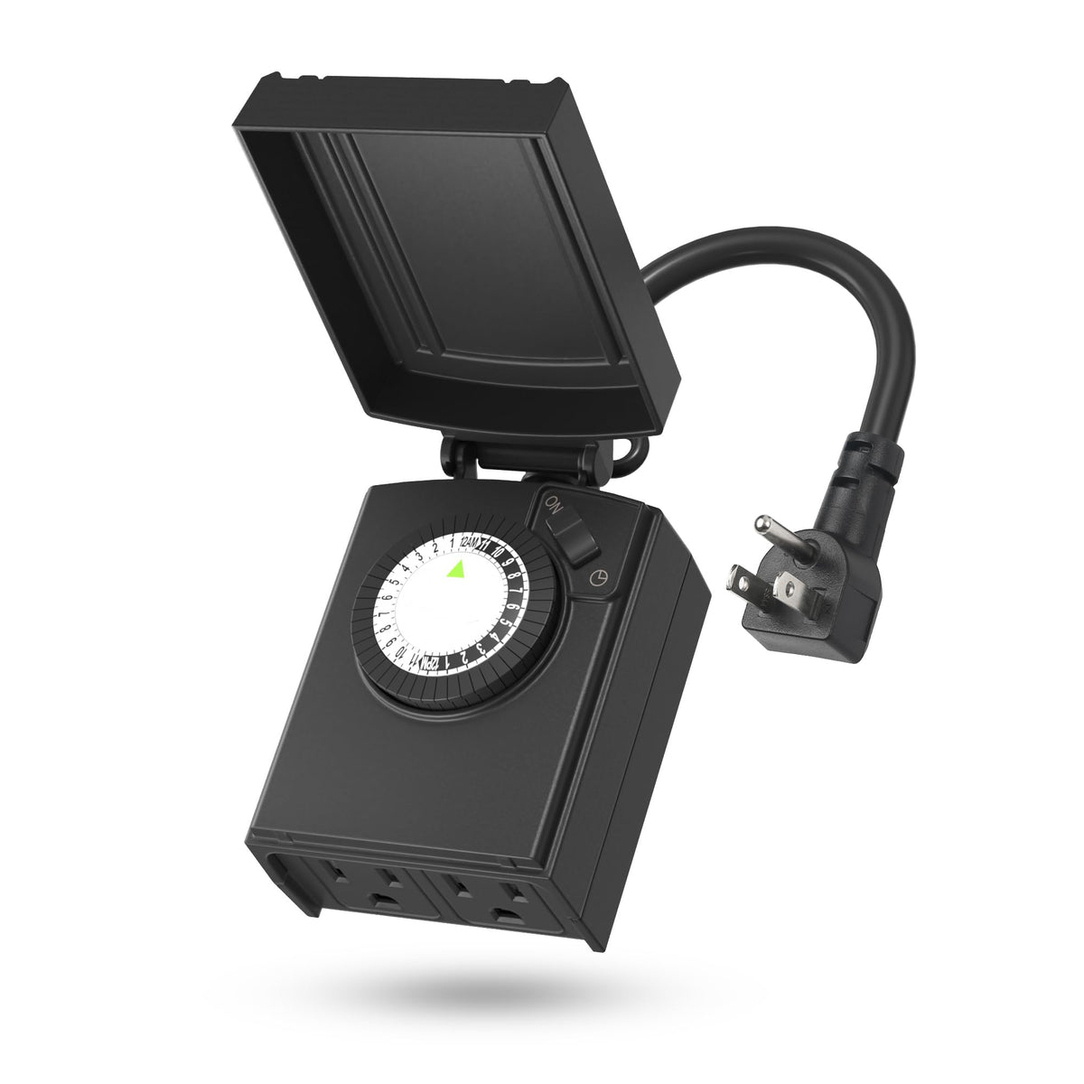 BN-LINK outdoor timer with waterproof housing and dual outlets for safe use