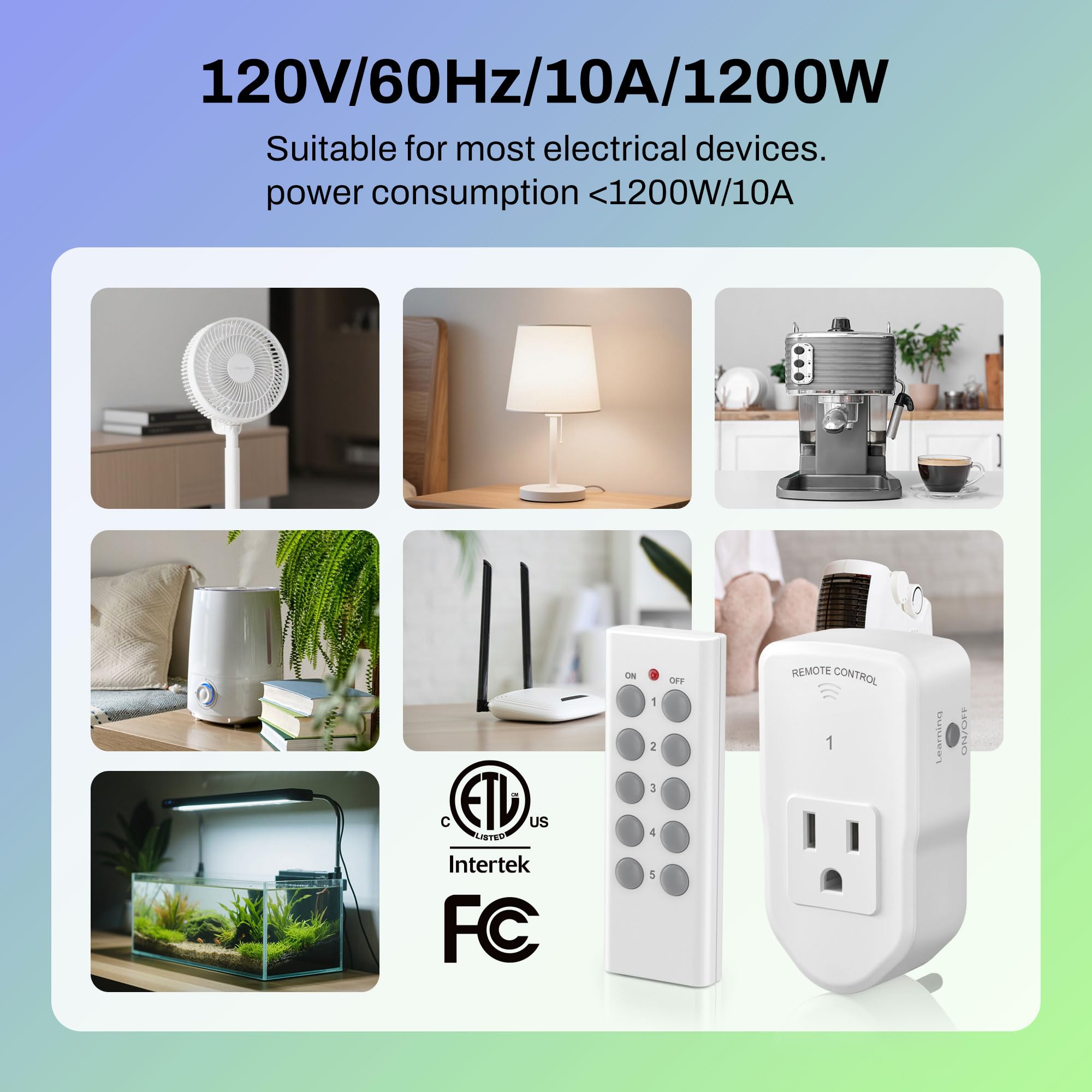 BN-LINK 120V 10A rating highlights safe power handling.