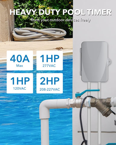 BN-LINK pool timer wiring methods diagram illustrating six configuration options.