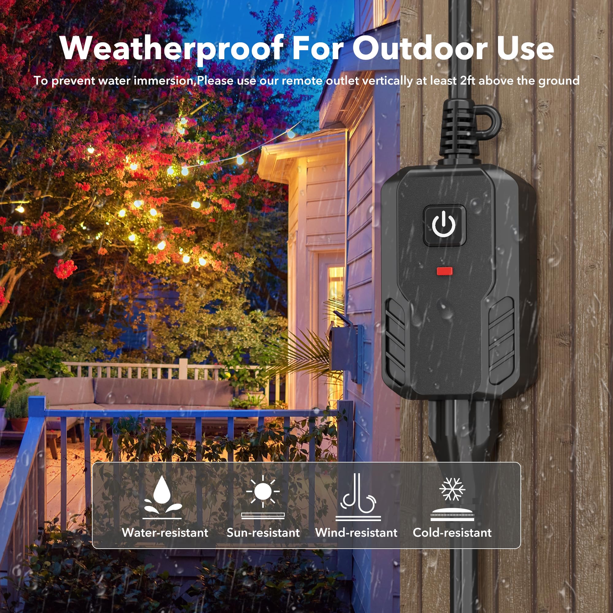 BN-LINK remote control outlet with battery included for immediate use