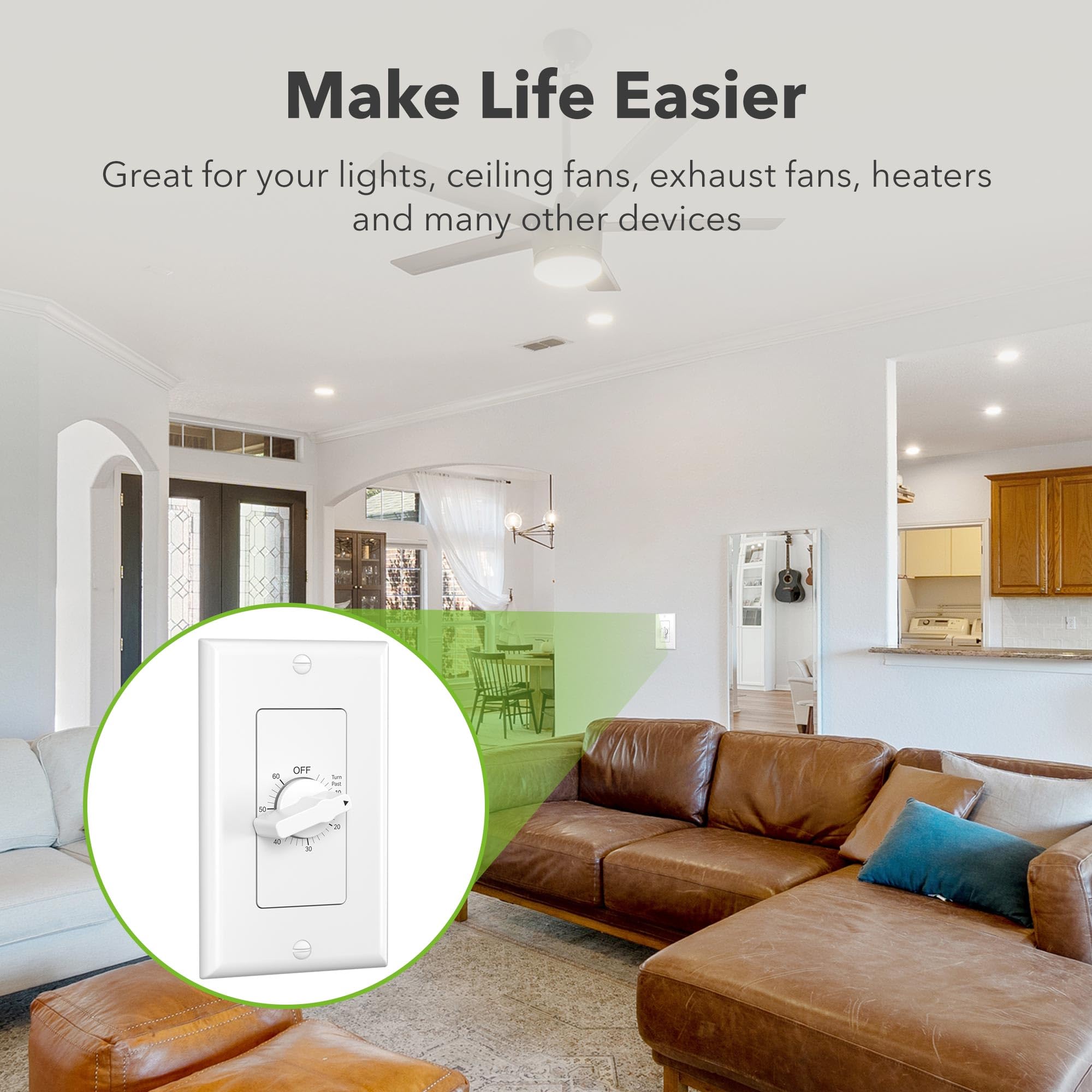 BN-LINK spring-wound timer mechanism close-up highlighting reliable control