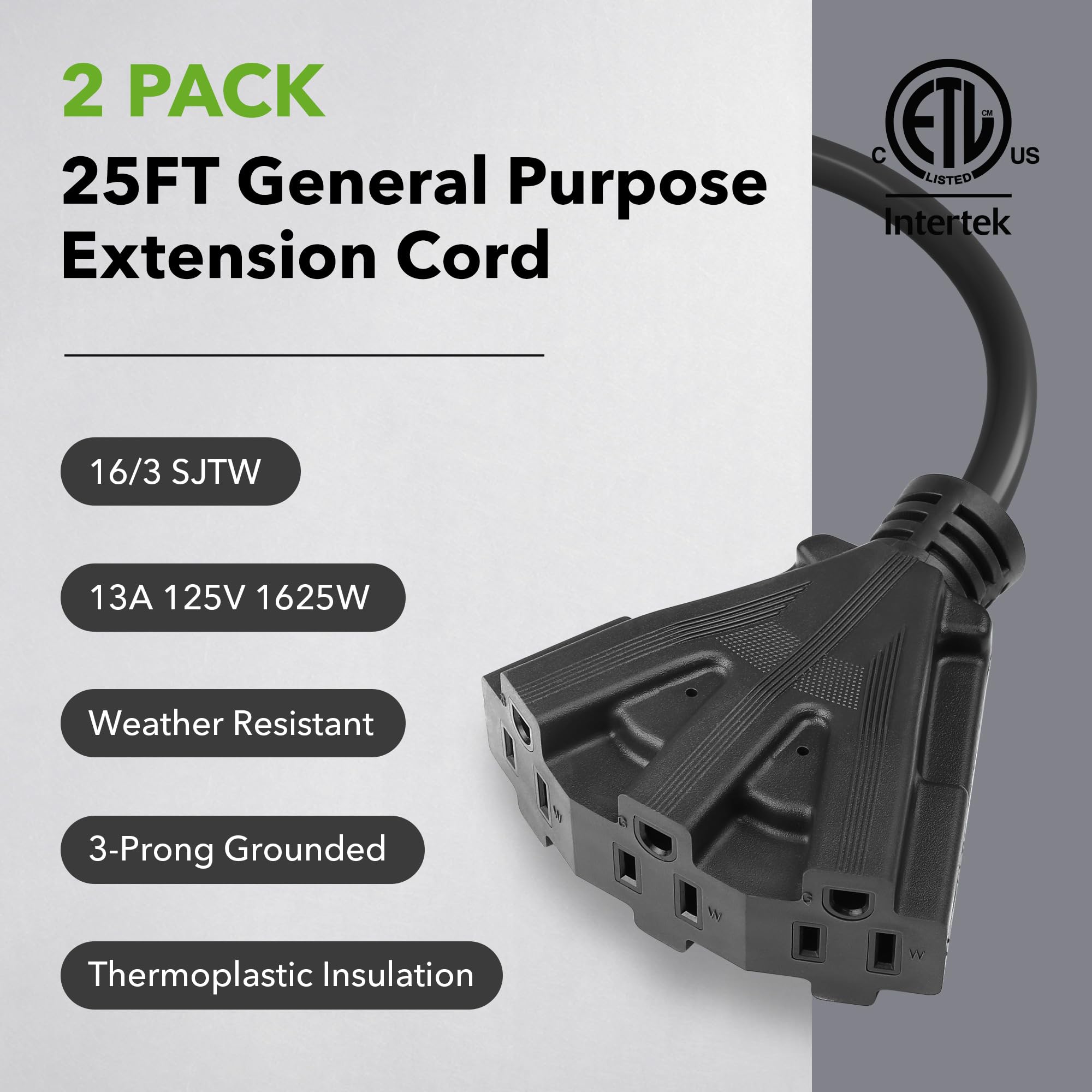 BN-LINK three-outlet cord demonstrates versatile power for garden tools and decor.