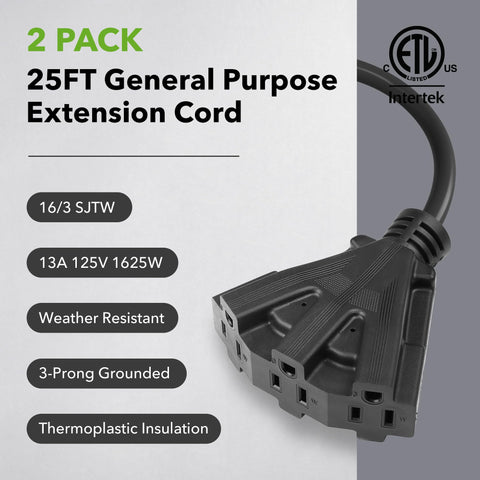 BN-LINK three-outlet cord demonstrates versatile power for garden tools and decor.
