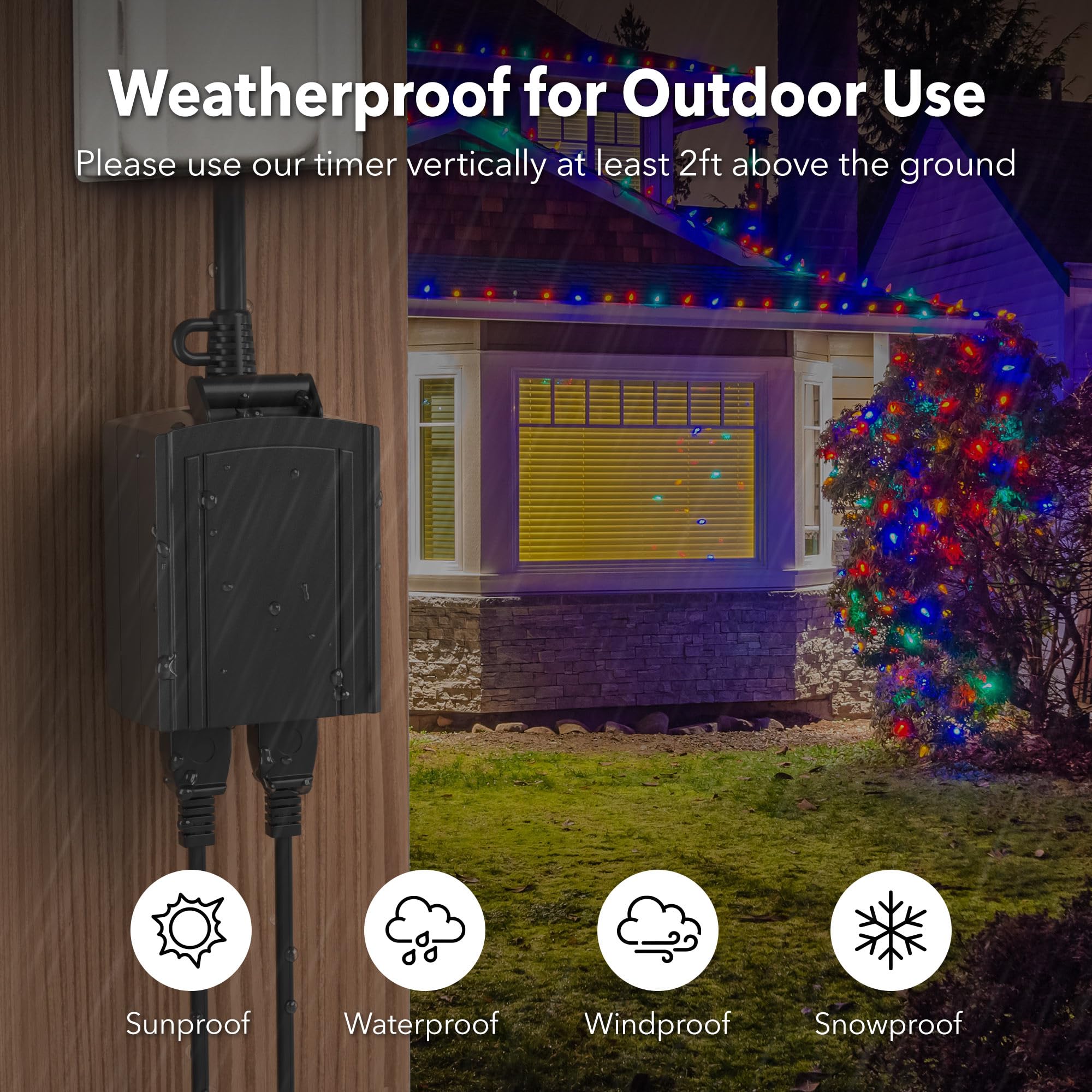 BN-LINK weatherproof timer cover shields electronics in rain and sun