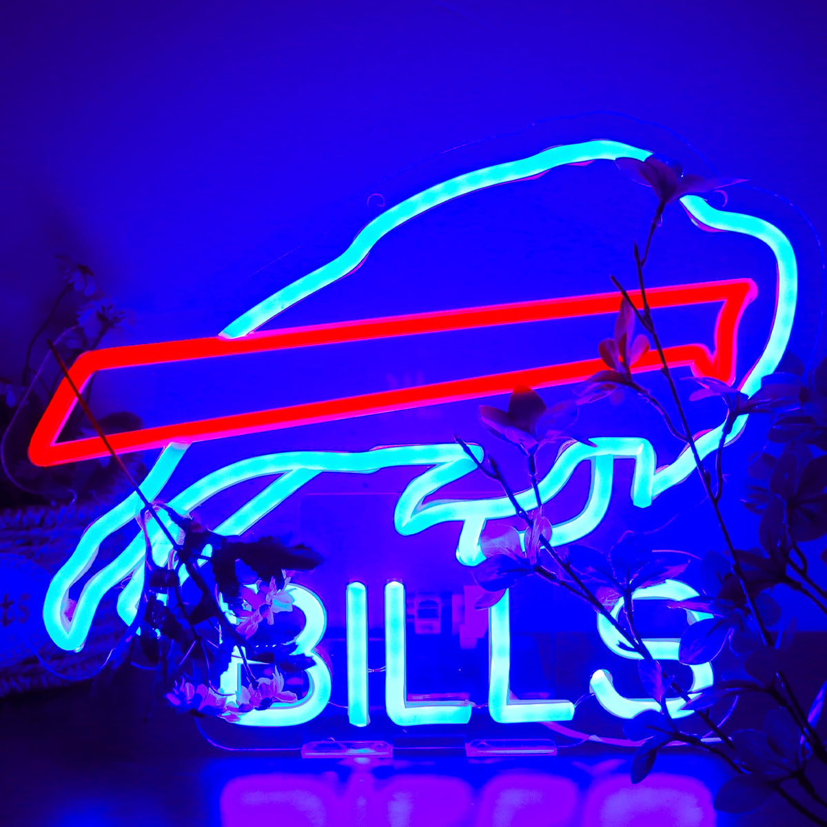 BNBIDEN Buffalo Football LED sign on wall for vibrant game-night ambiance