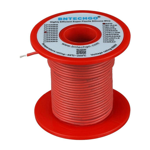 BNTECHGO silicone wire 20 AWG strands closeup highlighting tinned copper for corrosion resistance