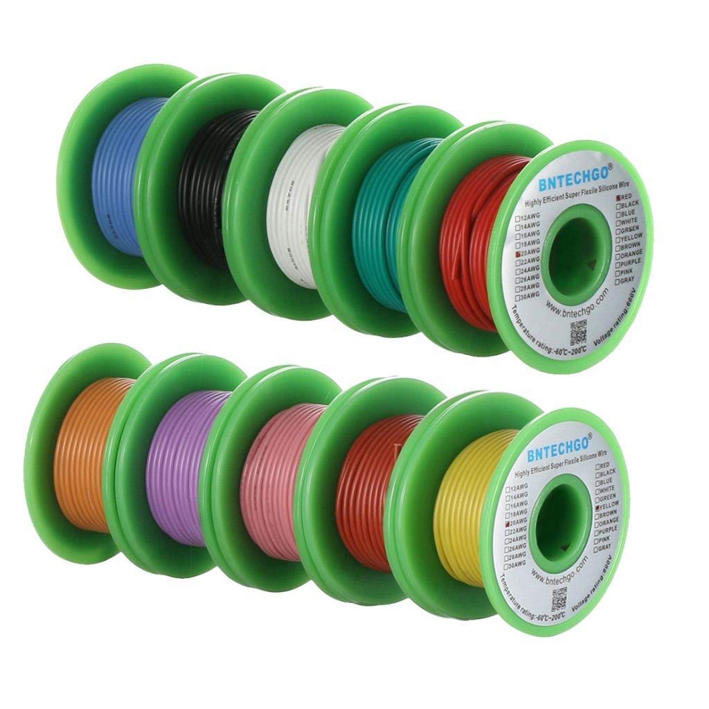 BNTECHGO 20 AWG stranded tinned copper wire offering flexibility and reliable soldering for models