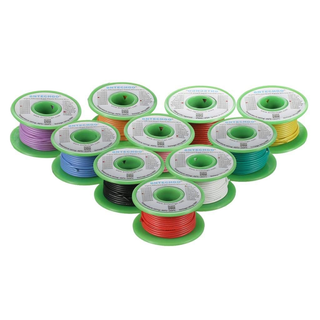 BNTECHGO silicone wire kit with 10 colors for versatile hobby projects and color coding