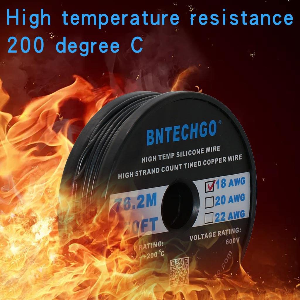 BNTECHGO 18 AWG silicone wire used in planes and cars for neat wiring layouts.