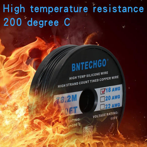 BNTECHGO 18 AWG silicone wire used in planes and cars for neat wiring layouts.