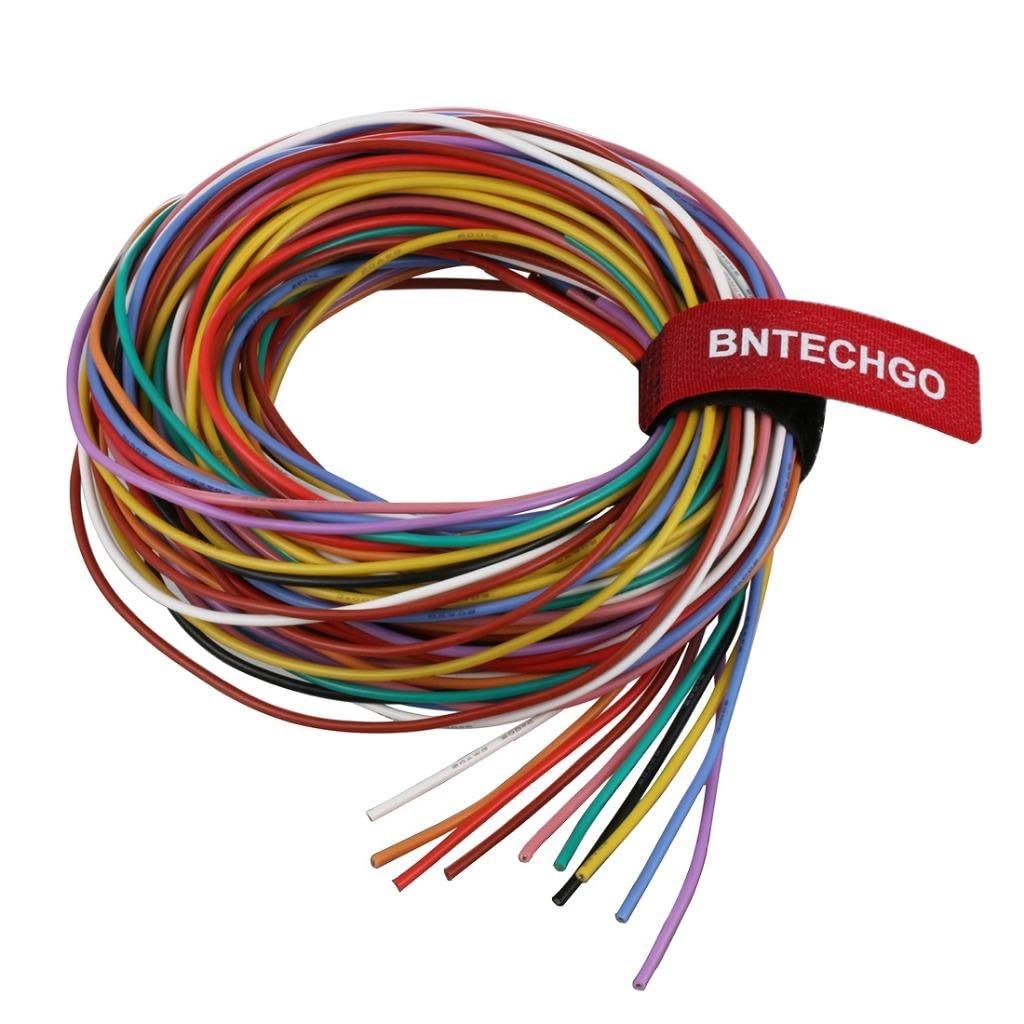 BNTECHGO 20G silicone wire kit in red and blue for versatile hobby projects