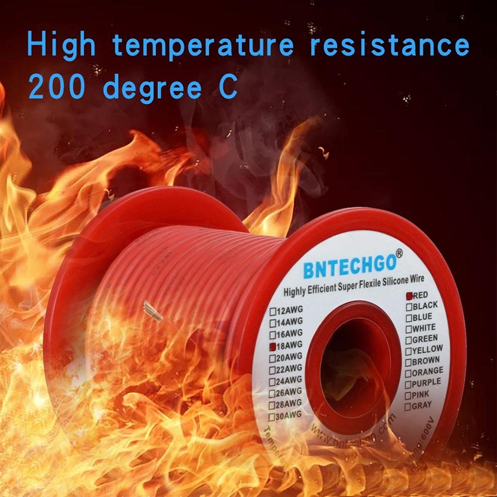 BNTECHGO 600V rated silicone wire for versatile power connections.