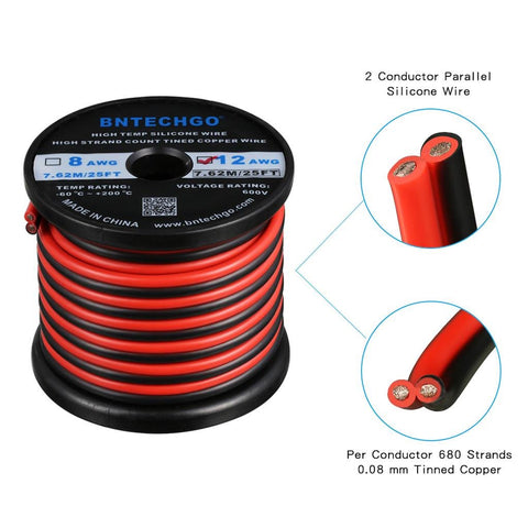 Flexible silicone insulated wire by BNTECHGO for durable electrical runs.
