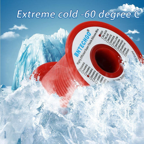BNTECHGO silicone wire remains flexible in cold environments down to -60 C.