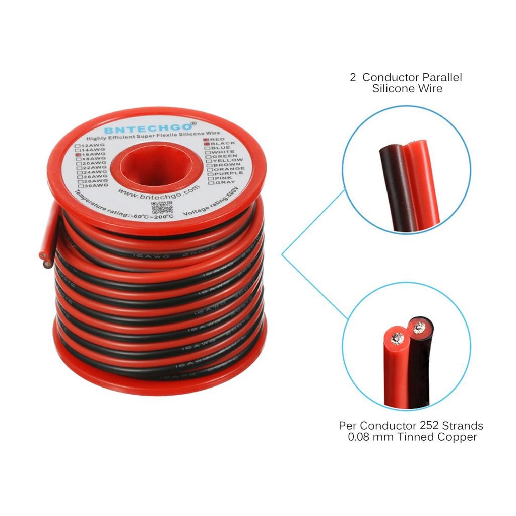 BNTECHGO tinned copper core with 252 strands for durable, high-conductivity wiring.