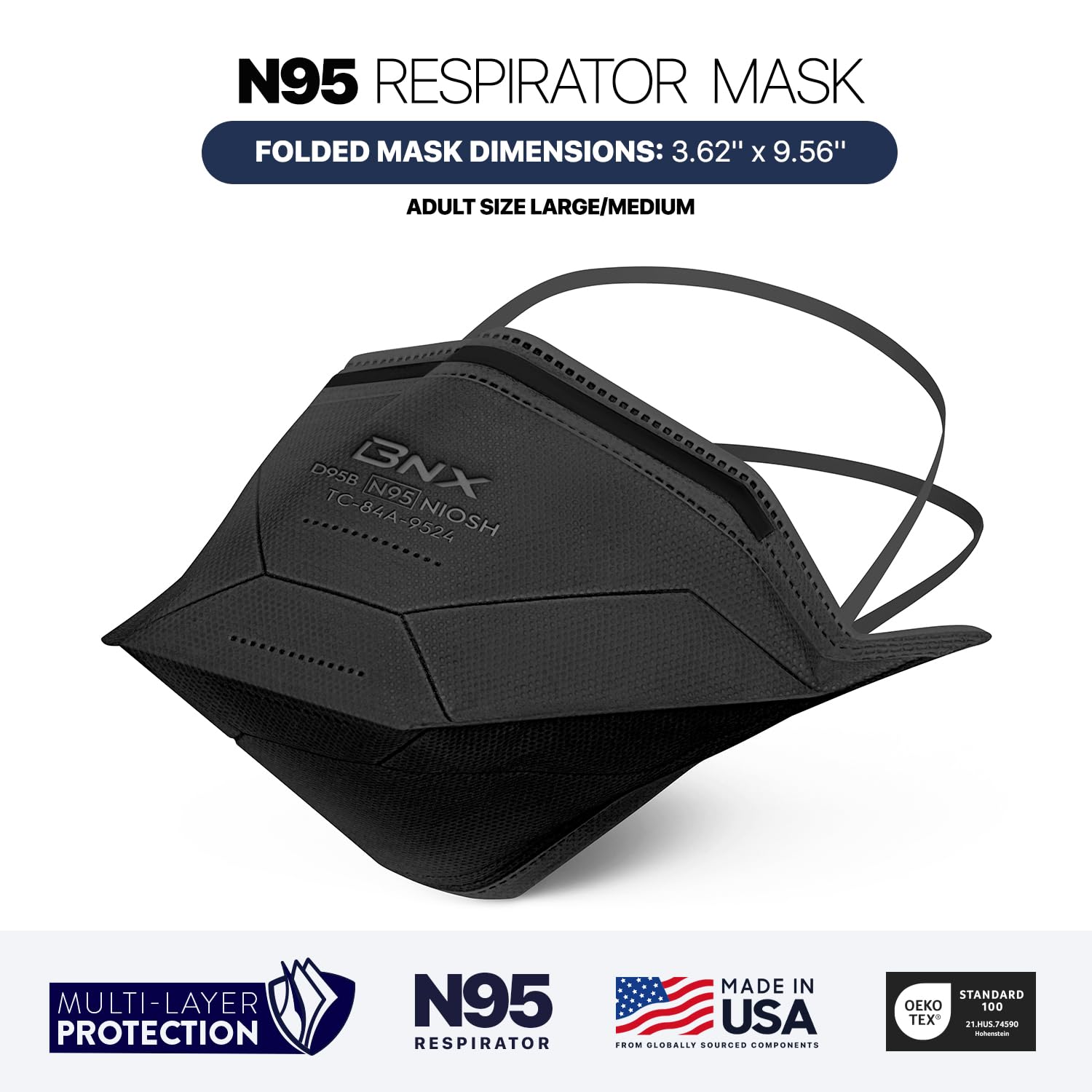 BNX N95 mask folded design enables compact storage.