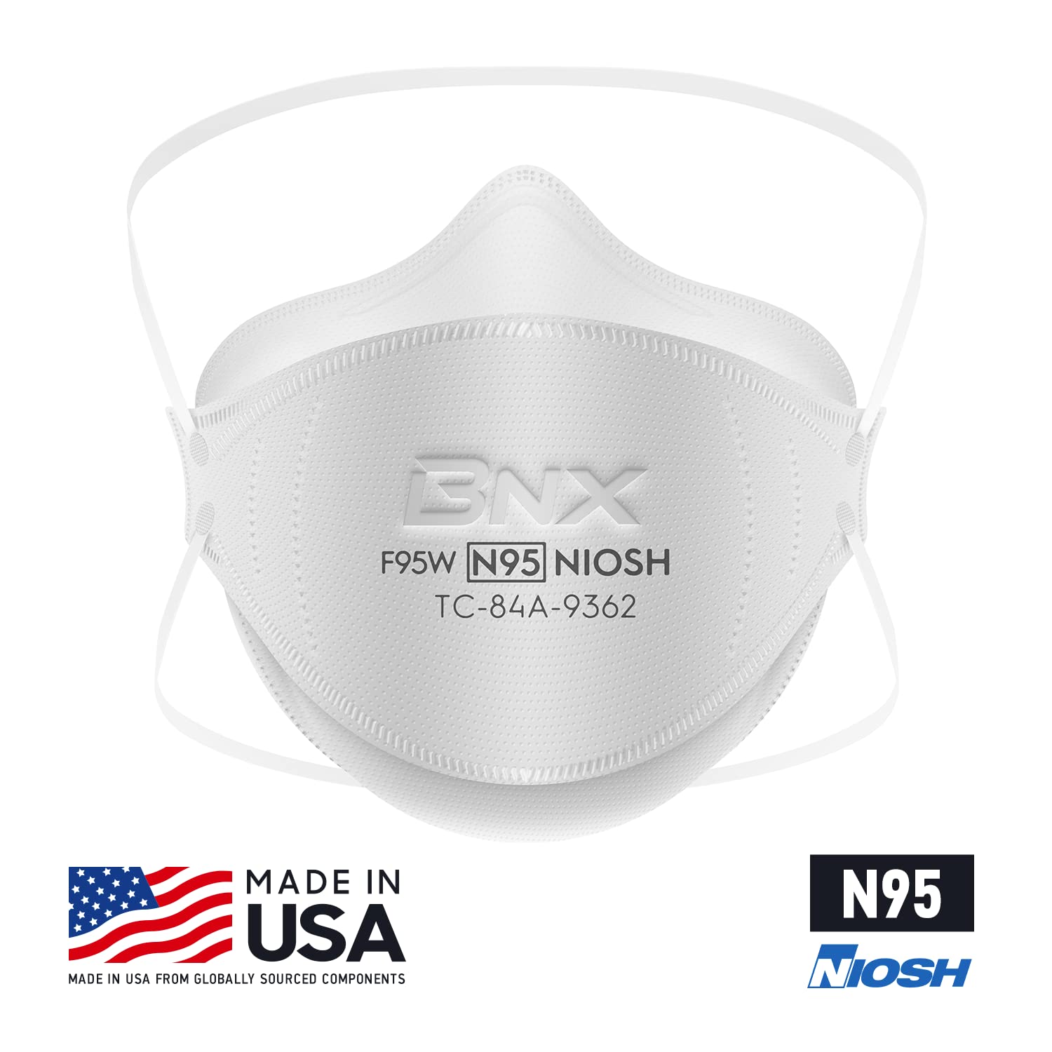 BNX N95 mask manufactured in the USA with quality standards.