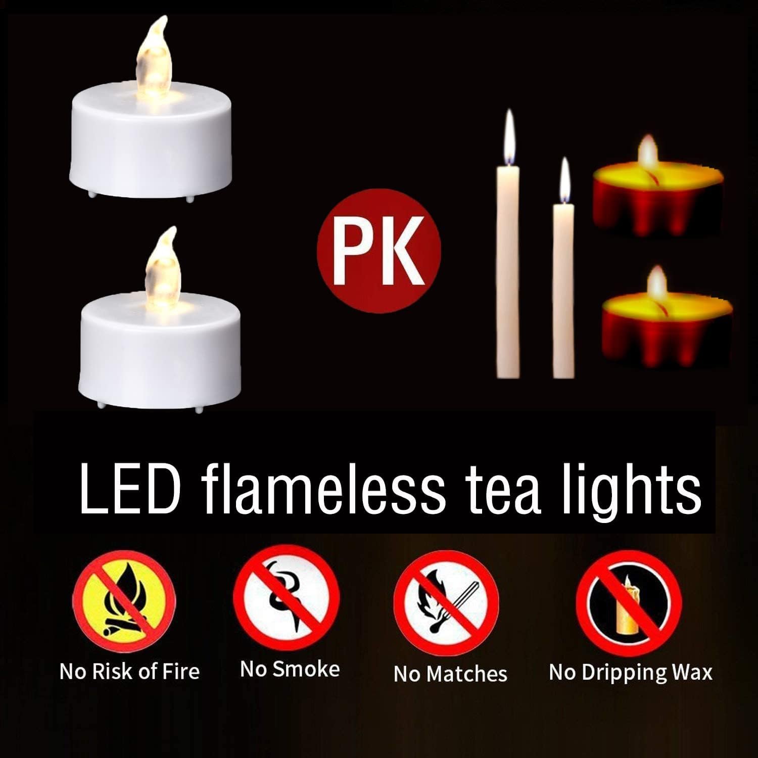Boakboary tea light long-lasting 200 hours for events and parties.