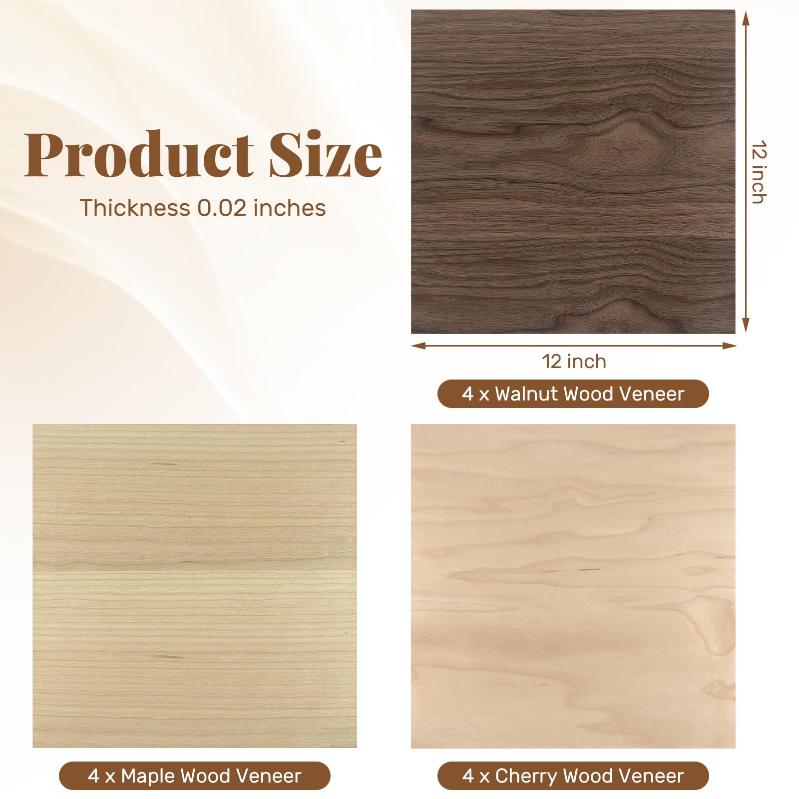 Boao real wood veneer set with three tones for versatile crafts