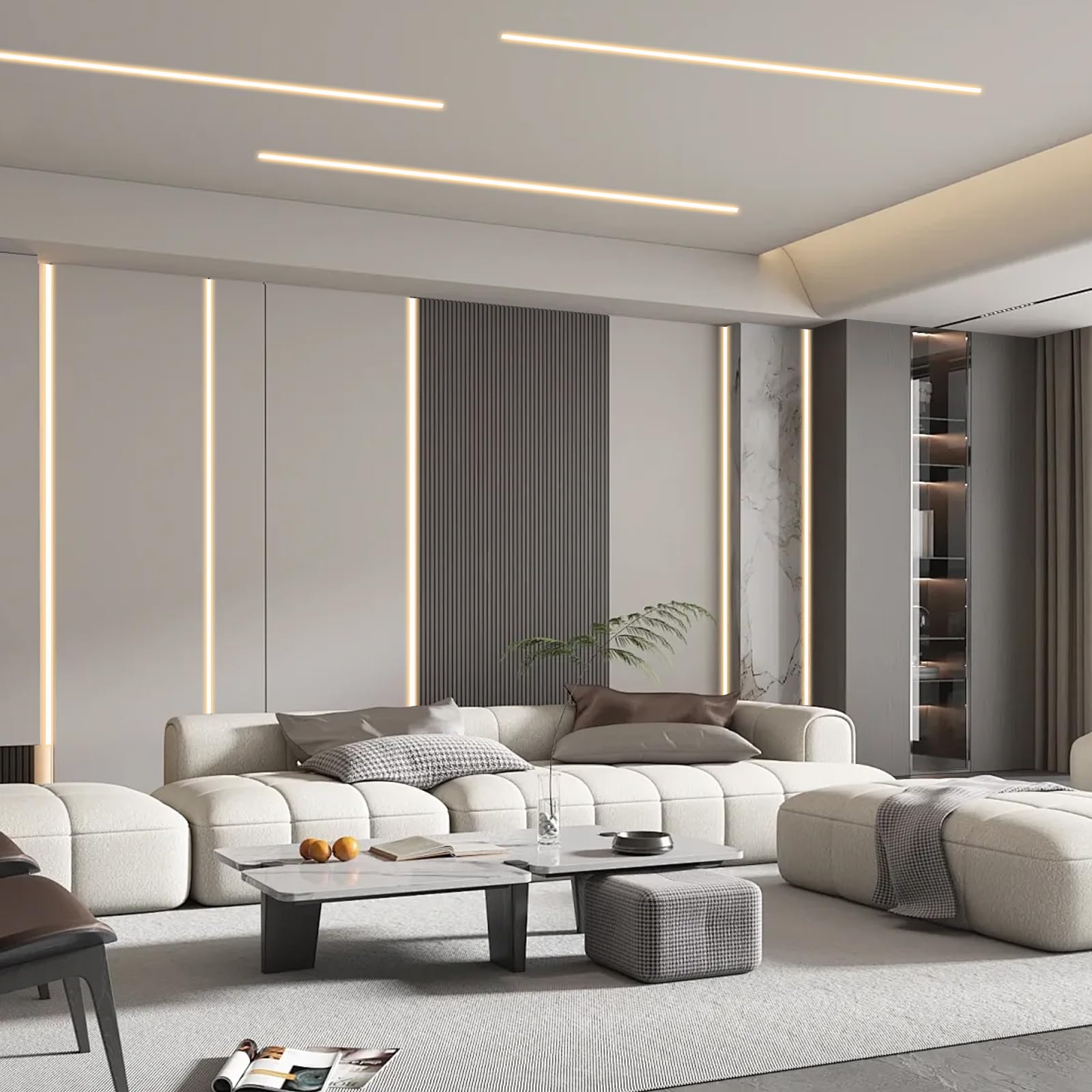 Boaskul aluminum channel shown in drywall installation for a durable, flush lighting look