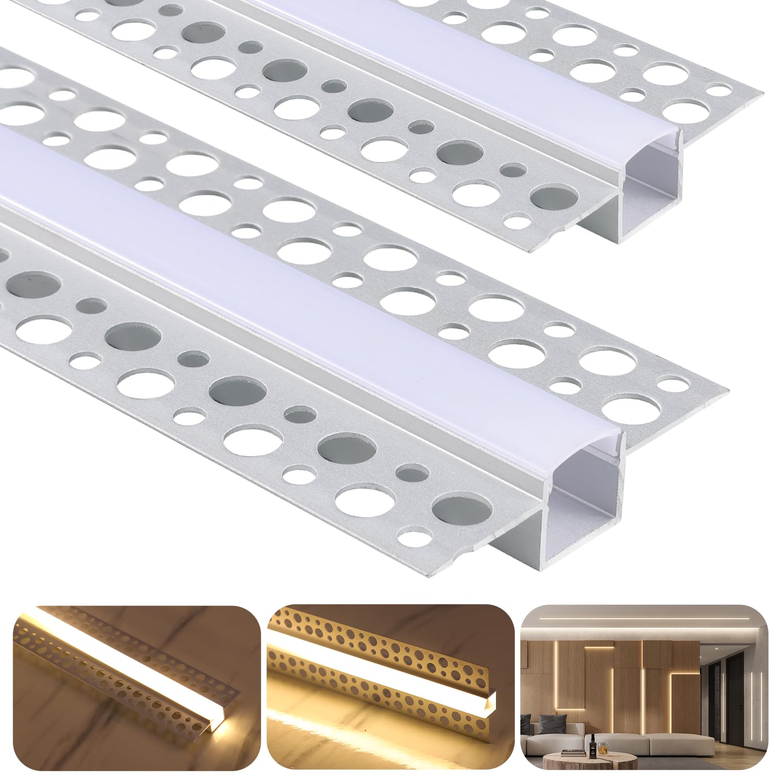 Boaskul plaster-in LED channel ready for seamless drywall integration and clean lines