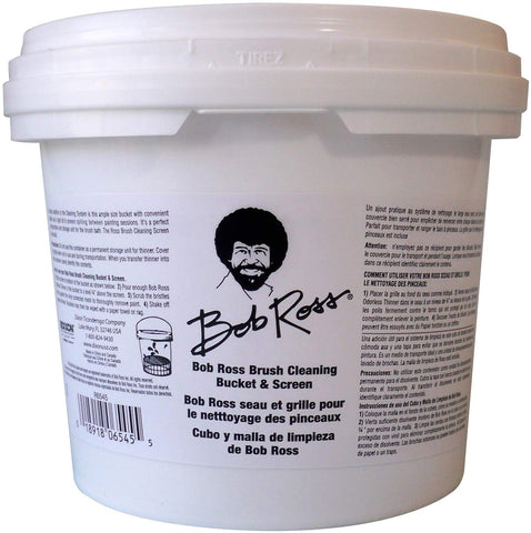Bob Ross Cleaning Screen helps keep brushes organized and dirty water contained.