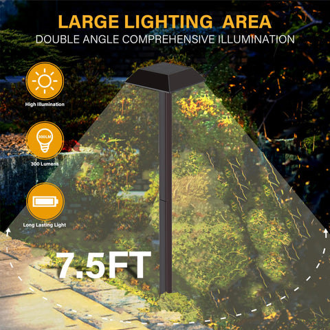 Bobcat Lighting extendable stake height option shown for path light placement
