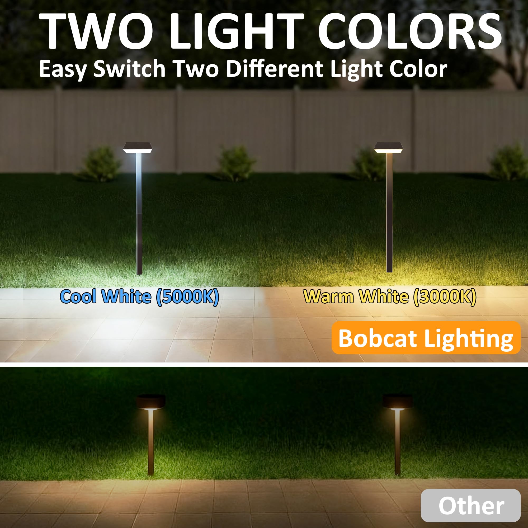 Bobcat Lighting UV-resistant dark brown stake lasts through lawn maintenance.